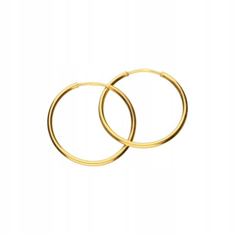 Zlaté náušnice kolečka 14K žluté zlato průměr kolečka 20 mm elegance styl