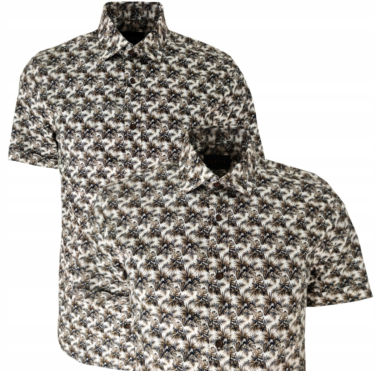 KOSZULA ELEGANCKA WIZYTOWA WZÓR BRĄZ BAWEŁNA3XL