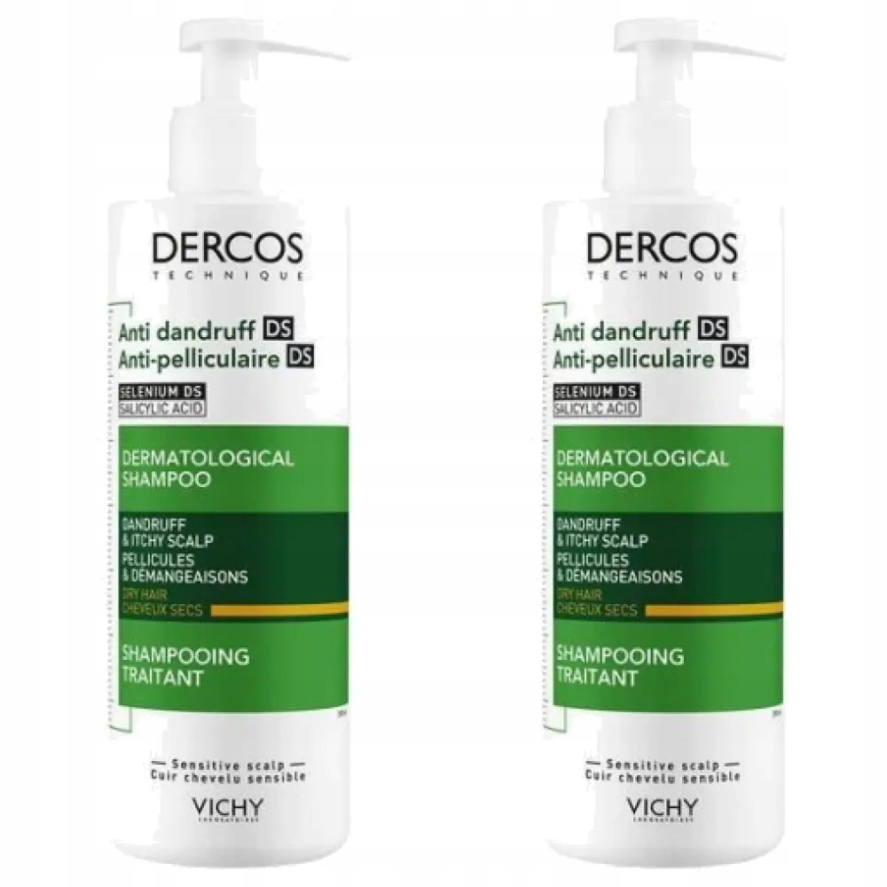 2x Vichy Dercos Ds Szampon przeciwłupieżowy do włosów suchych, 200 ml