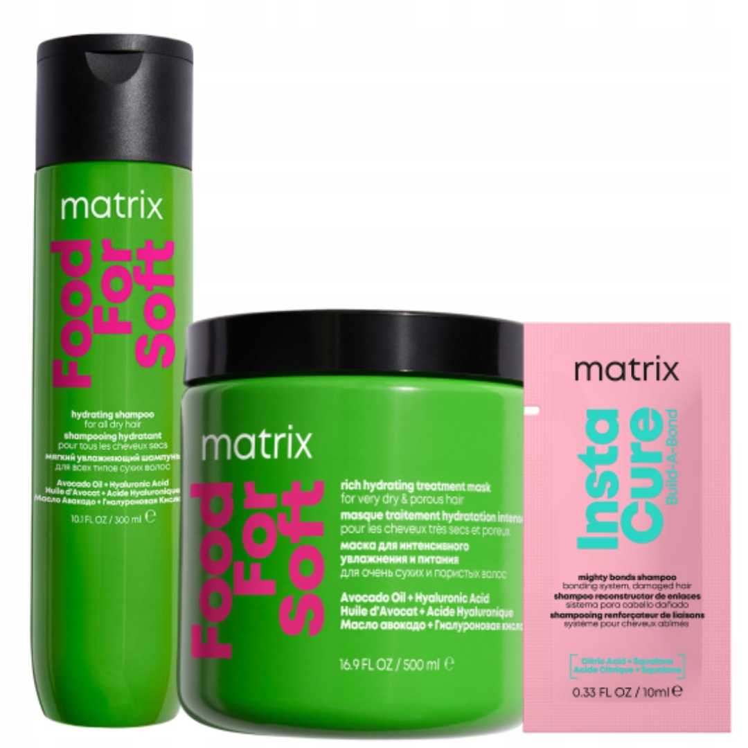 Matrix Food For Soft nawilżający szampon, maska do włosów suchych