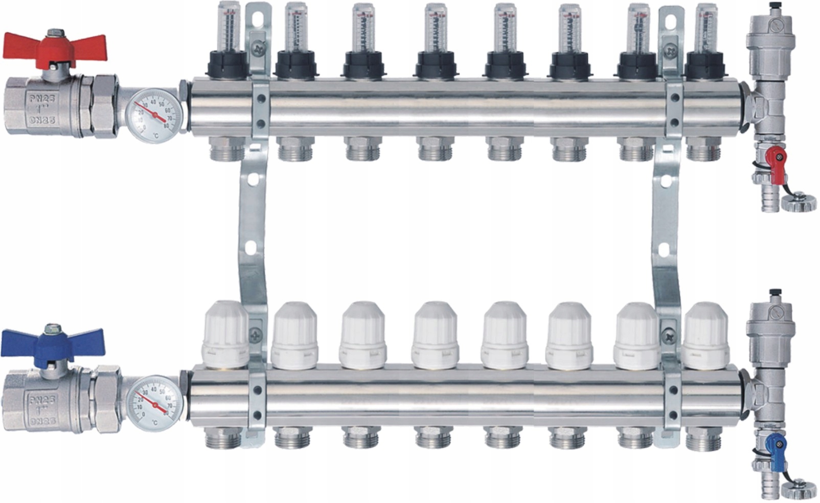 приборы для теплого пола. термометр на коллектор отопления. приборы для теплого пола. Pex collectors. коллектор для теплого пола sus 304.