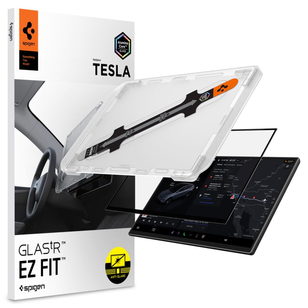 Sklo Spigen Glas.tR Ez Fit pro Tesla Model Y 2024-2026 Mat