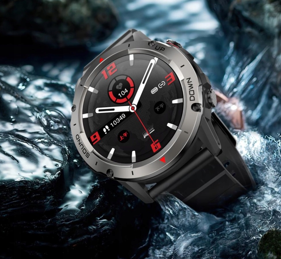 ZEGAREK SMARTWTCH MĘSKI ROZMOWY MENU PL KROKI DUŻA BATERIA FOLIA OCHRONNA Kształt koperty okrągła