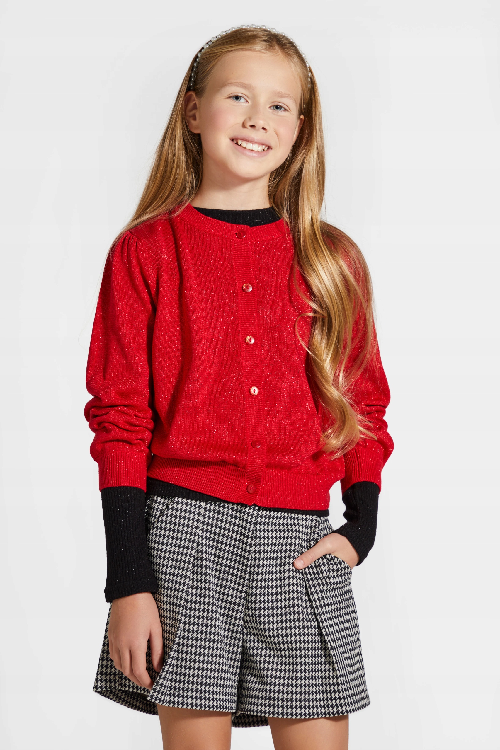 Elegancki Sweter Rozpinany Dla Dziewczynki Czerwony Kardigan Coccodril