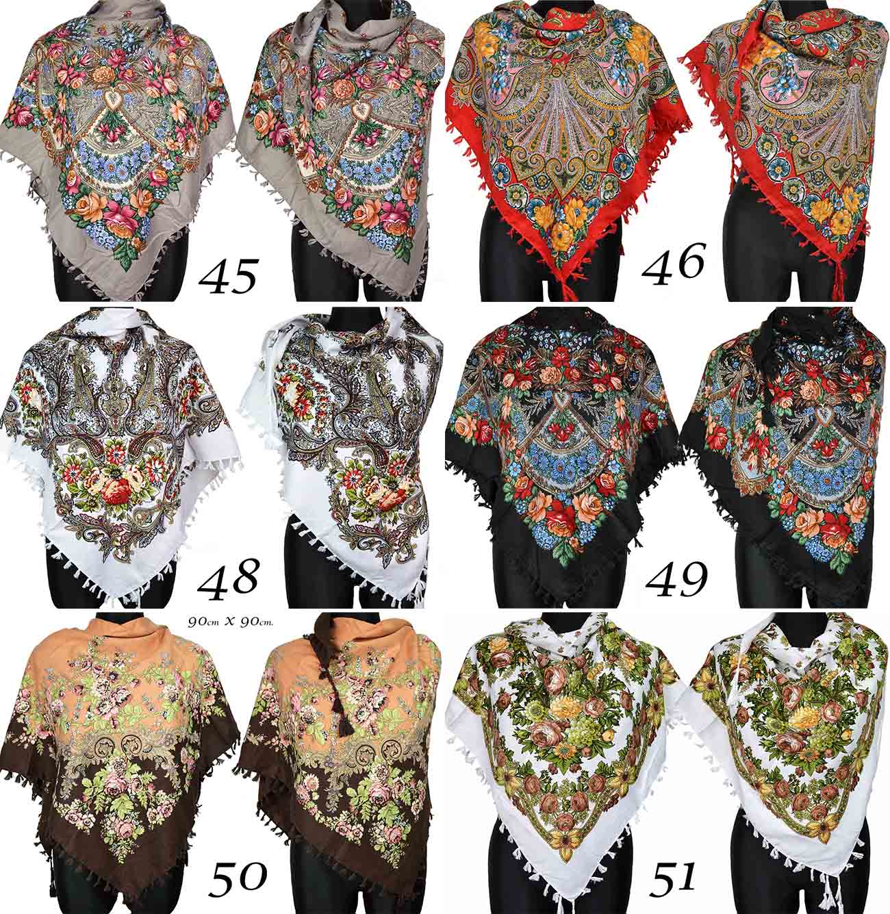 Chusta Góralska Chusta LUDOWA Elagancka Folk Modne Wzór dominujący kwiaty