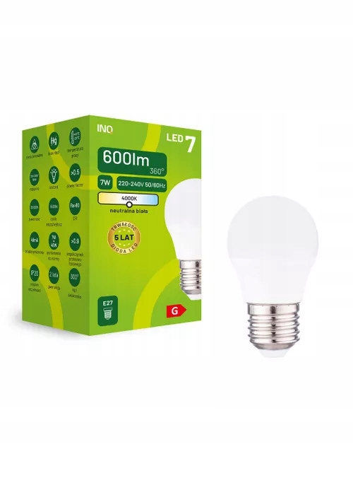 

Żarówka Led Kulka P45 E27 7W 40W 4000K Neutralna