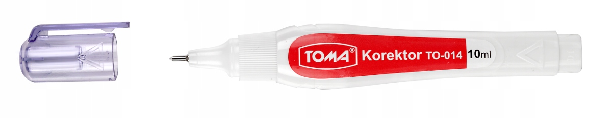 KOREKTOR W DŁUGOPISIE PIÓRZE PŁYNIE 10ml TOMA Marka Toma