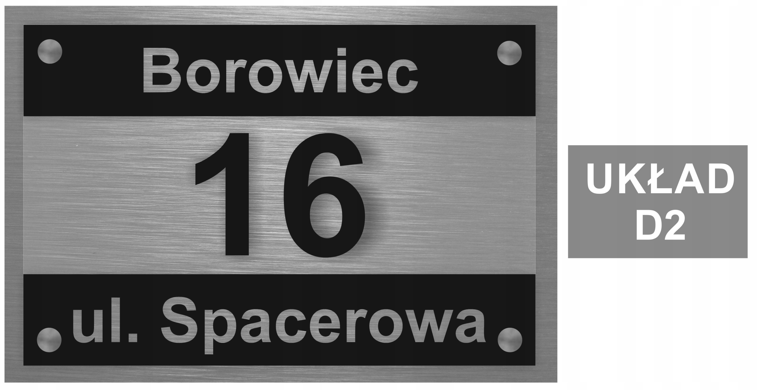 Tablica adresowa Aluminium 3D 30x40 Ulica i Miejsc Marka Numero