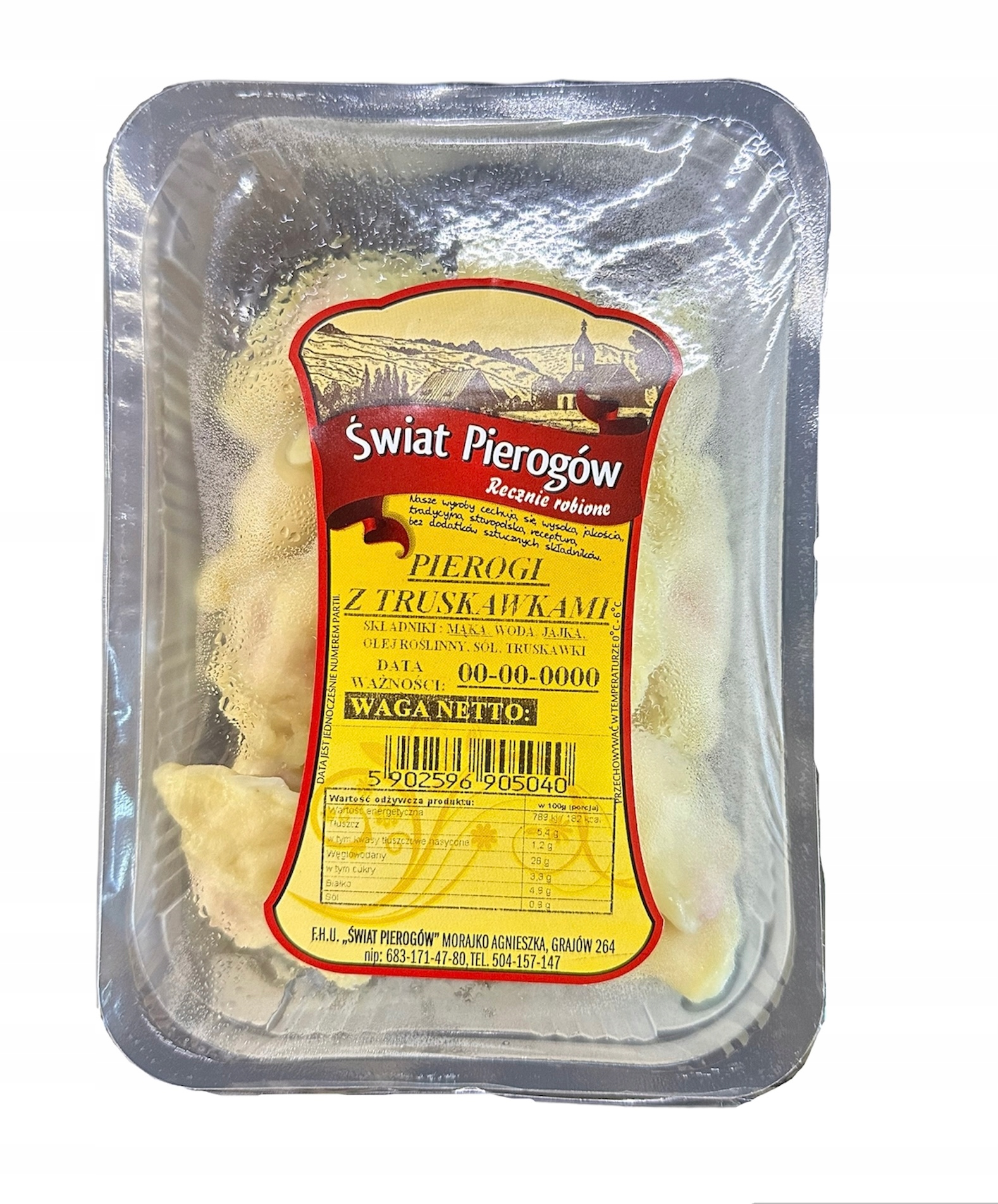 Levně Pirohy s Jahodami 1 kg Hotové Jídlo na sladko Ručně Lepené dezerty