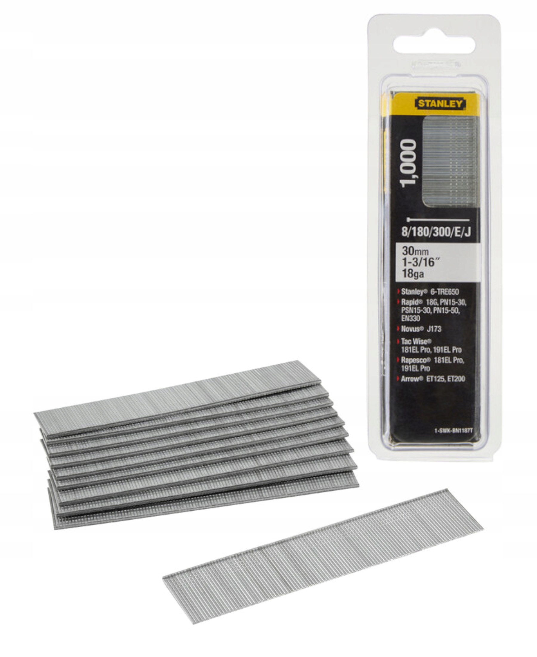 

Stanley Gwoździe typ J 30mm /1 3/16"/ 18ga 8/300/E