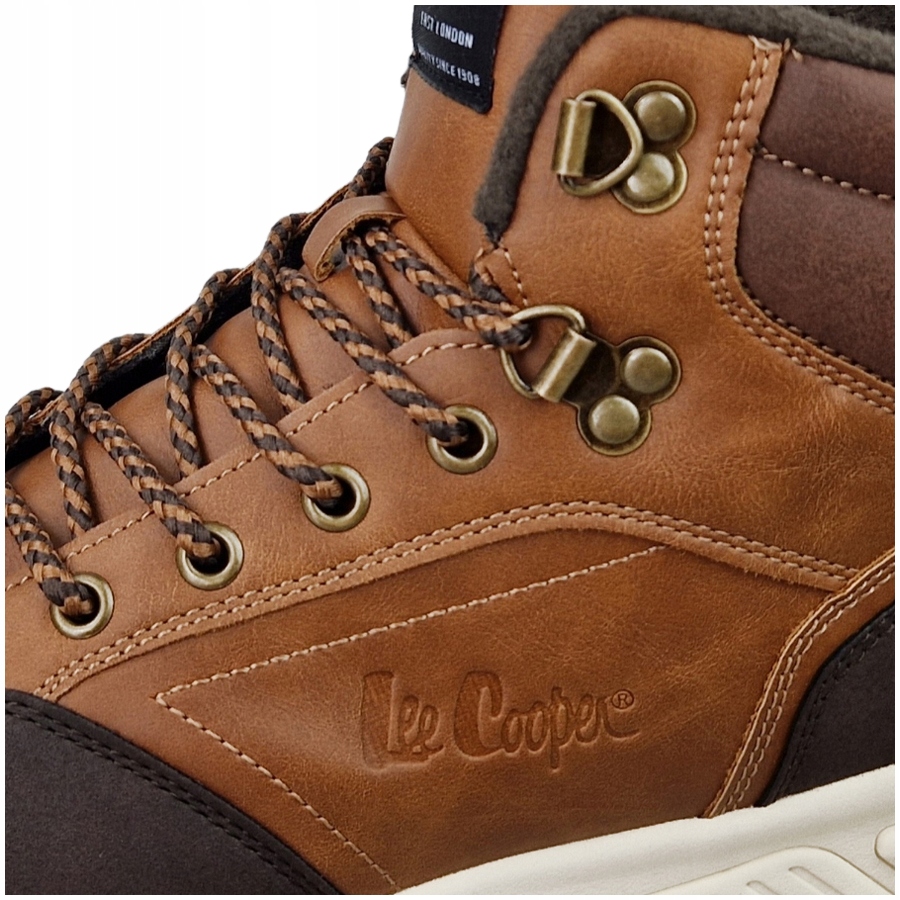 BUTY ZIMOWE LEE COOPER MĘSKIE TRAPERY OCIEPLANE POLAR BRĄZOWE Rozmiar 43