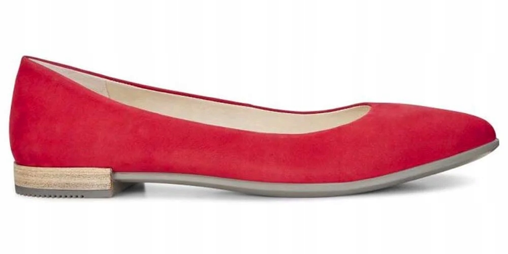 Ecco Dámské baleríny Shape Pointy velikost 35 červené, nubukové