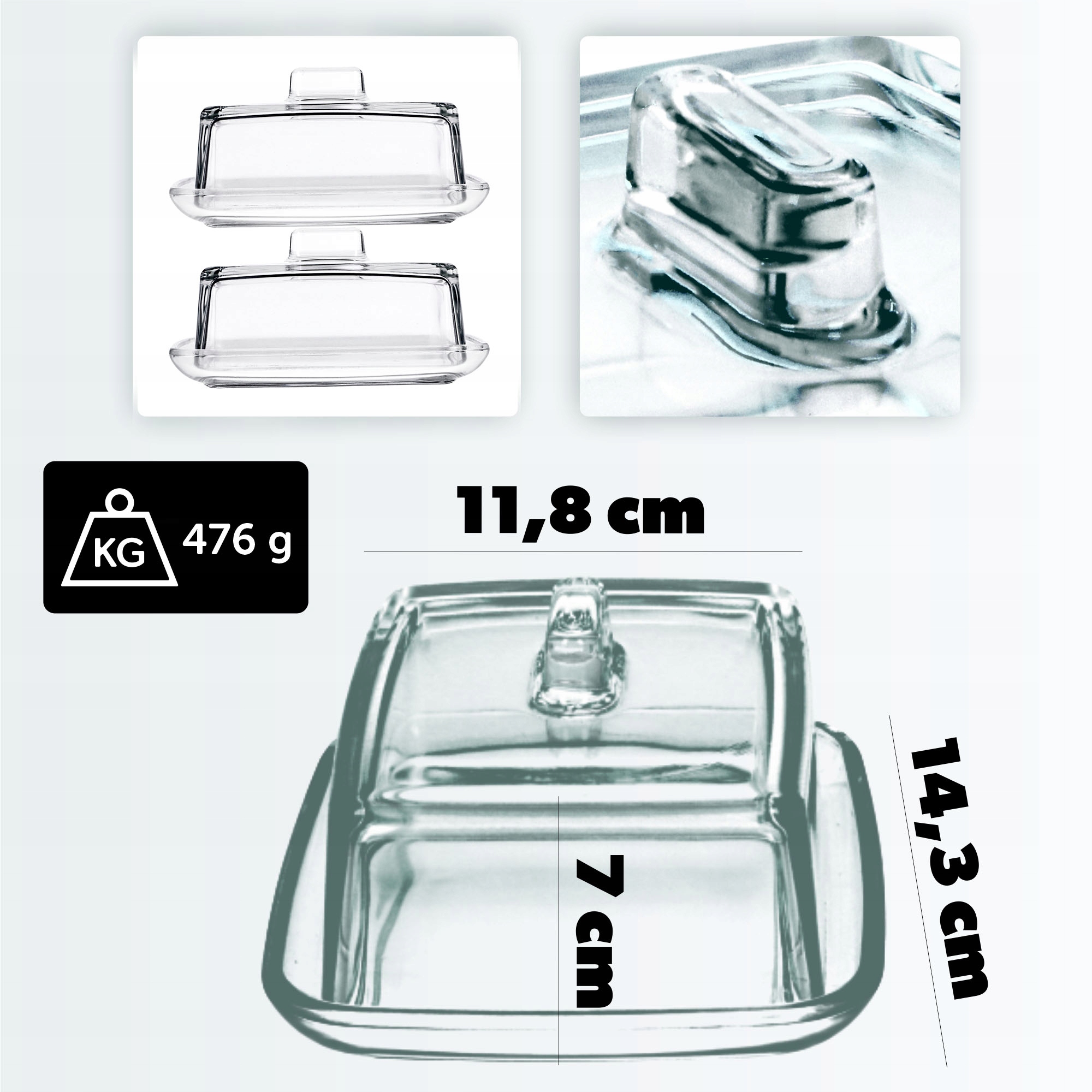 MASELNICZKA MASELNICA SZKLANA Z POKRYWĄ 2szt Kod producenta K8177