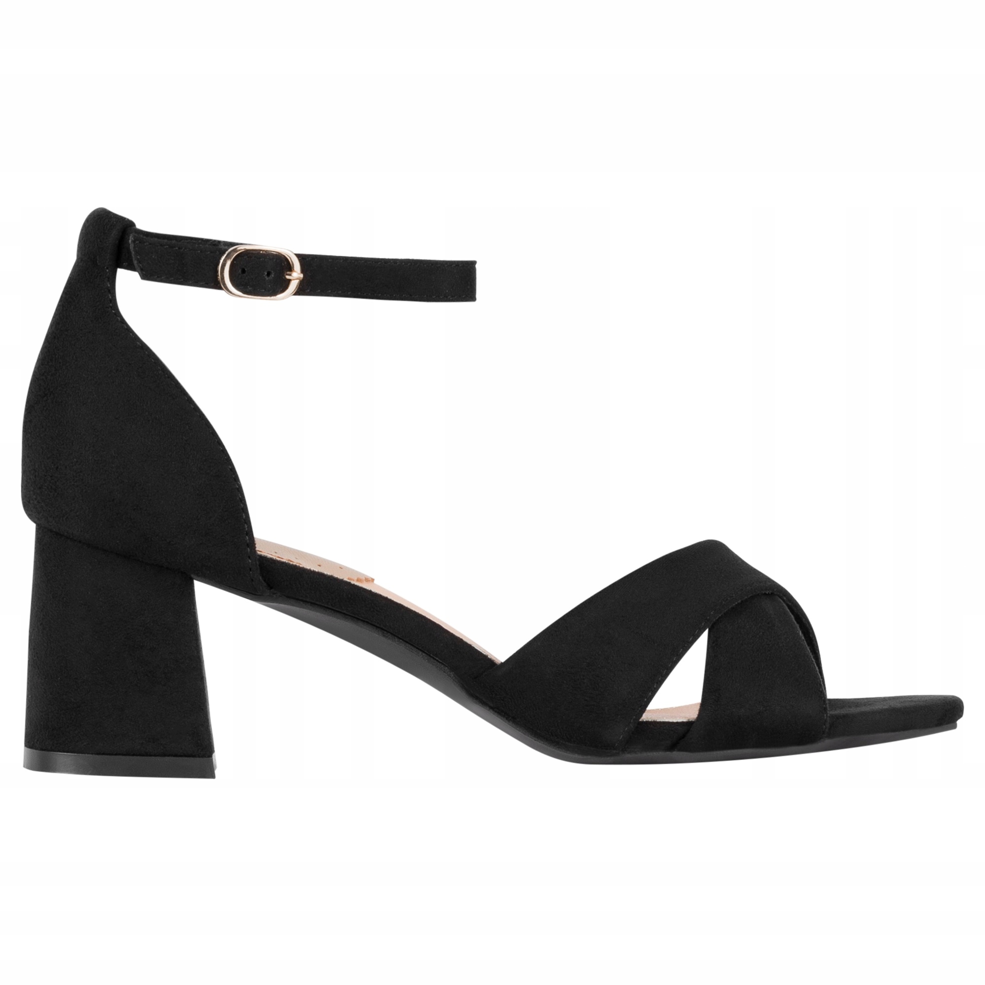 

Buty Wjs sandały damskie z ekozamszu czarne r. 38