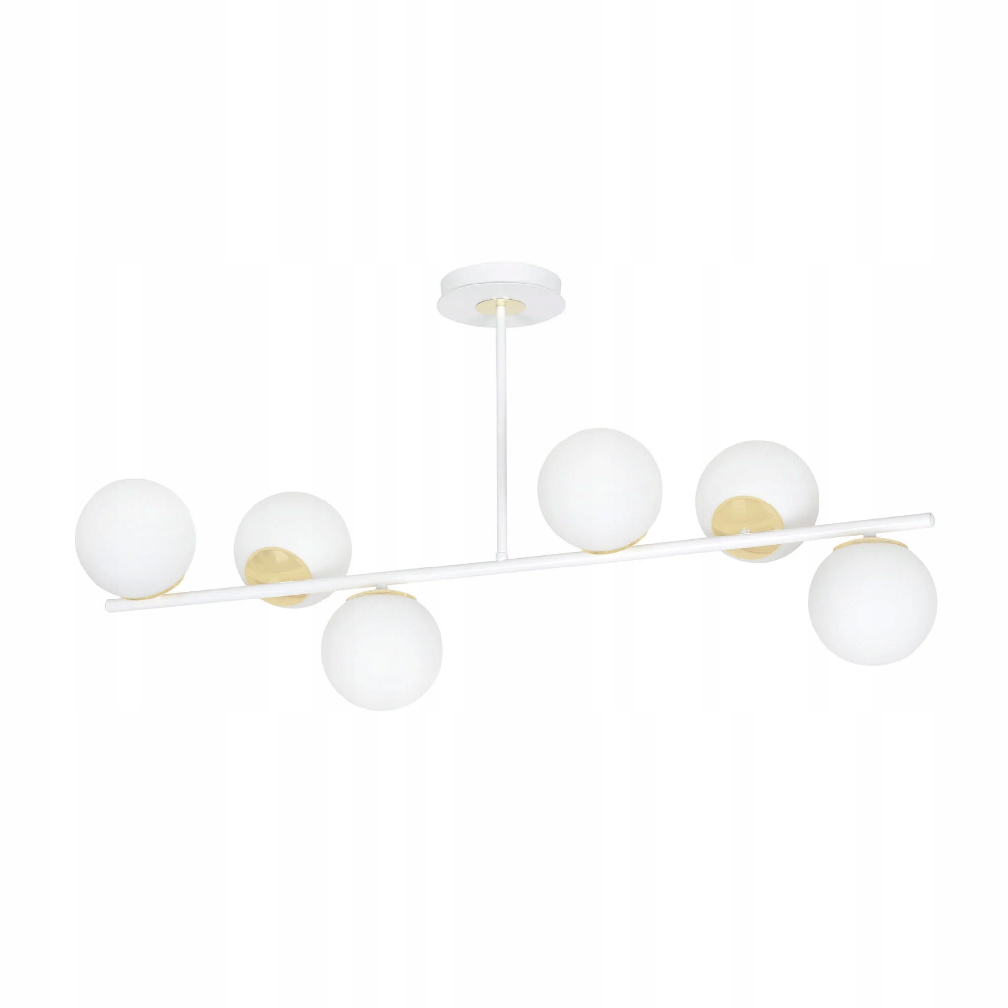 Stropná lampa Emibig Floki 6 E14 bielo-zlatá, stmievateľná, sklo