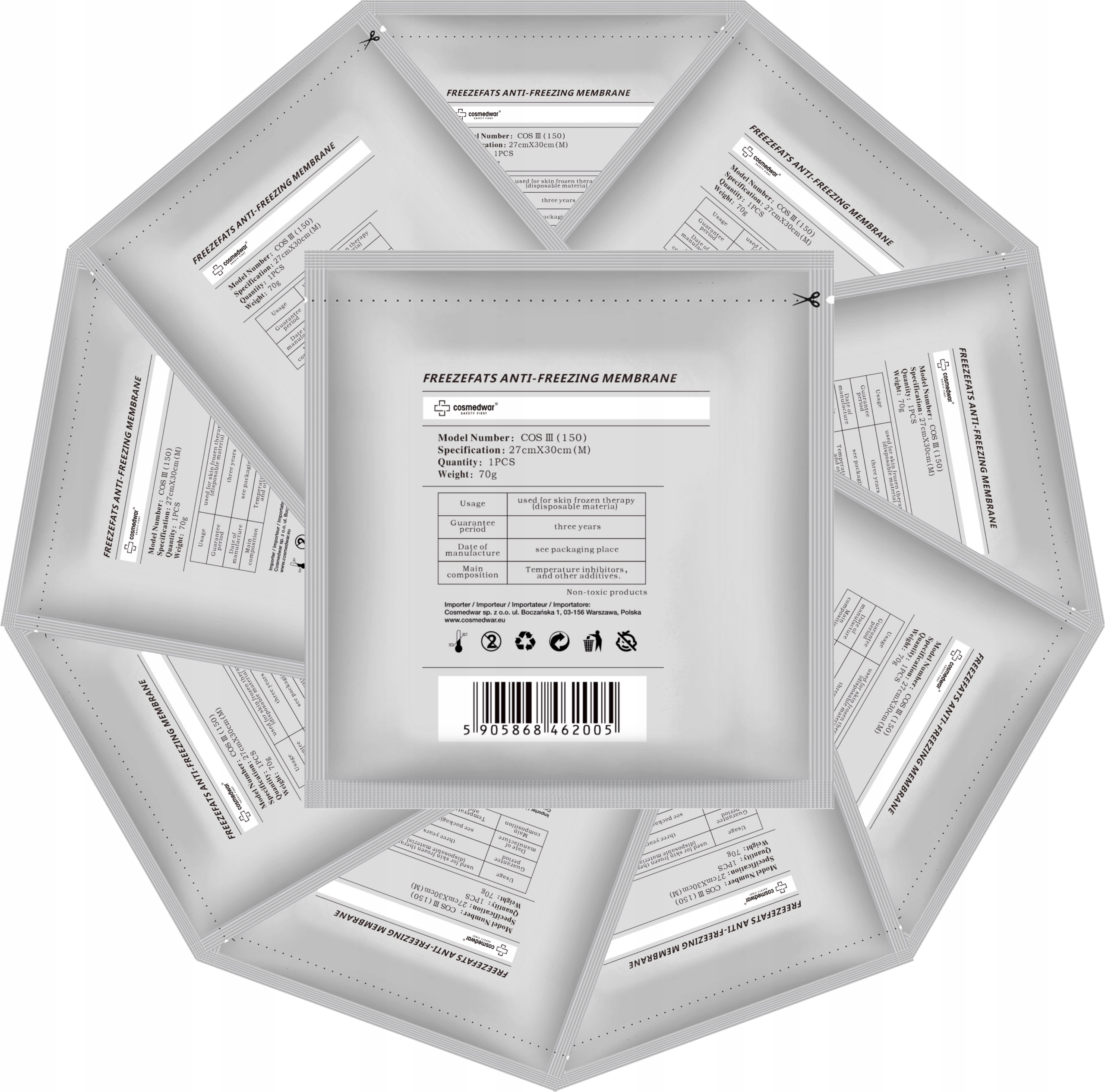 Membrána na kryolipolýzu 30 cm x 27 cm M (70 g) 10 ks