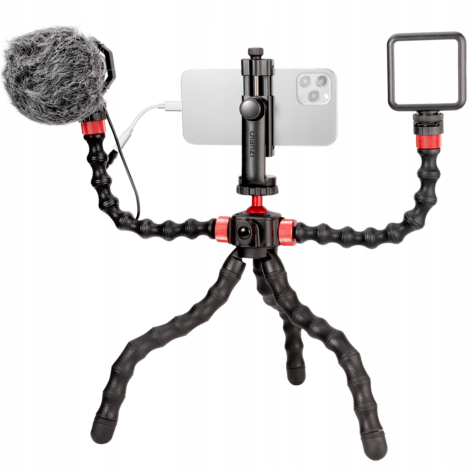 

Zestaw 4w1 Ulanzi Vlog do smartfona lampa mikrofon