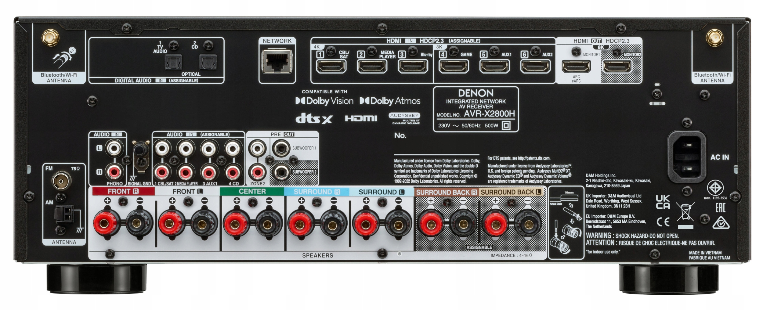 DENON 7.2 AV-Receiver Dolby Atmos DTS:X 8K HDMI Bluetooth — miniatura 10