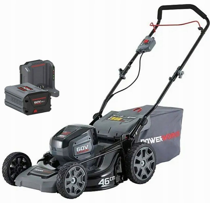 Akumulátorová Sekačka Powerworks 60V 46CM Funkce boost Silná