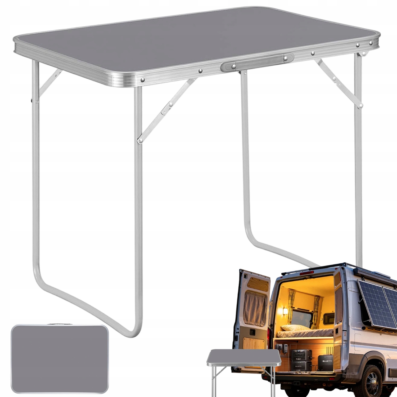 Skládací zahradní stůl 70 cm Cateringový turistický kufr Banketový