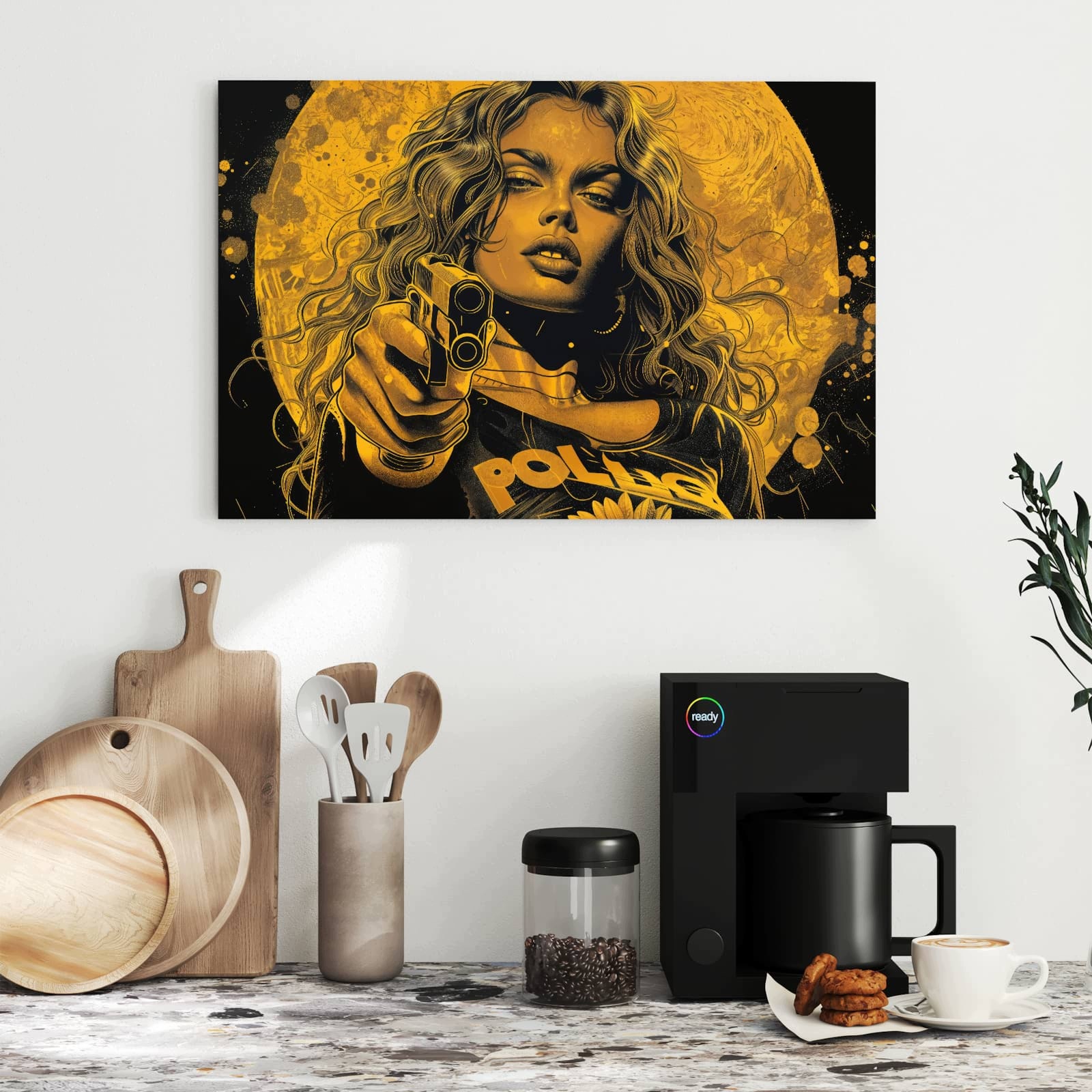 Magnetická tabule Žena S Pistolet Umění 60 × 40 cm