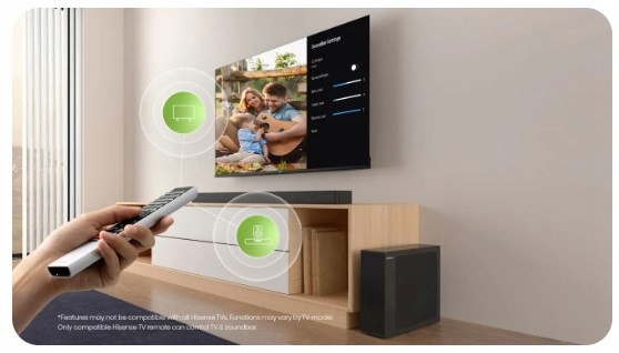 Soundbar Hisense HS2100 Głośnik 240W Bluetooth 2.1 CH Mocny Bass Liczba sztuk 3 szt.