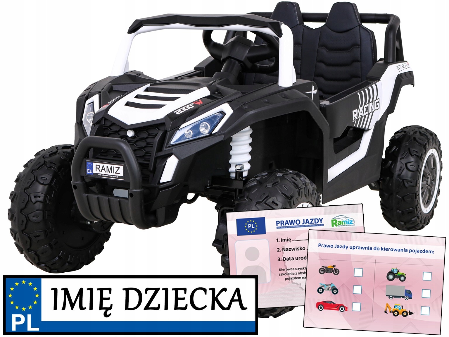 Buggy Utv 2000M Racing 4x4 mocne autko terenowe pilot dla rodzica