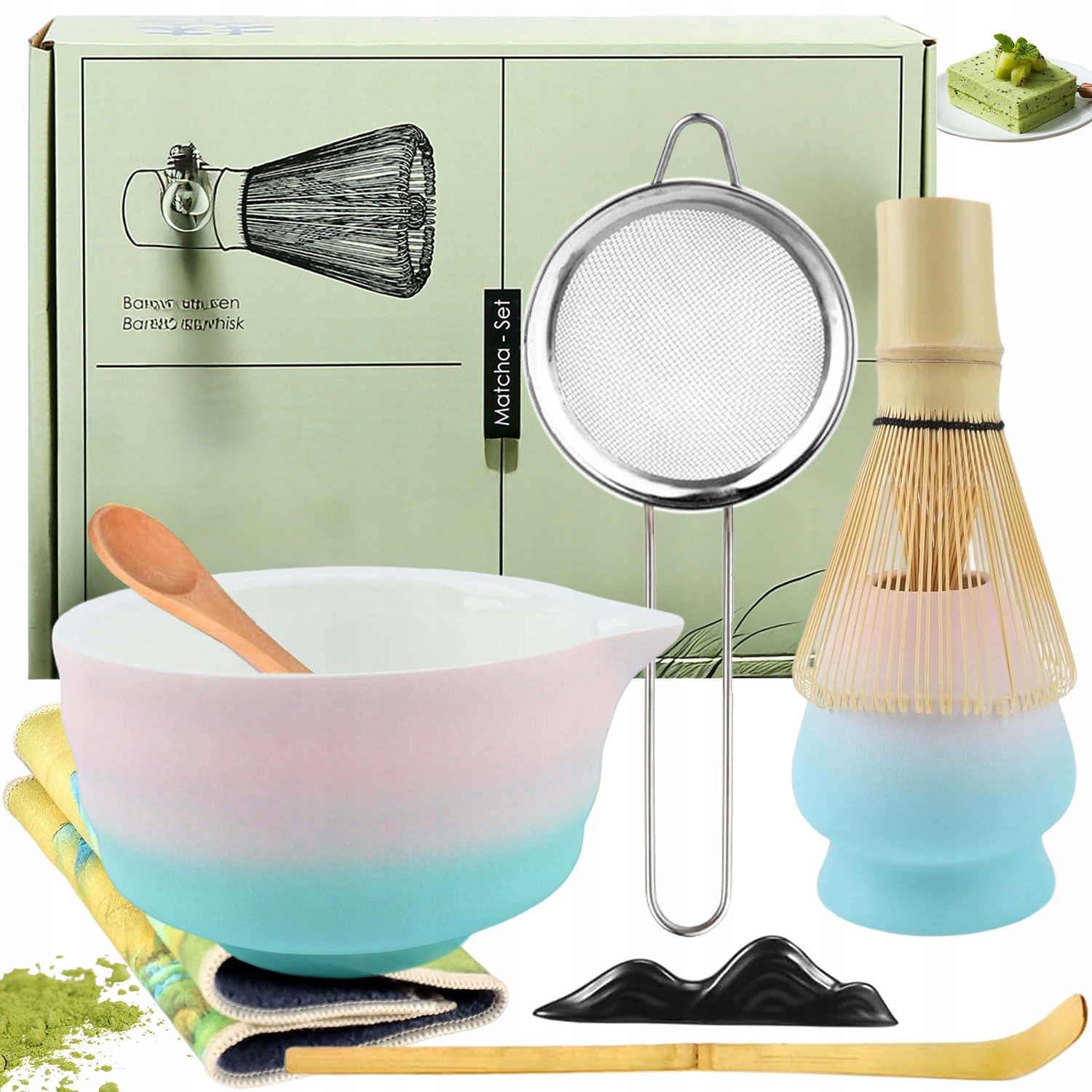 Zestaw Miotełka Chasen Pędzel Do Herbaty Matcha,ceramiczna Miseczka Matcha