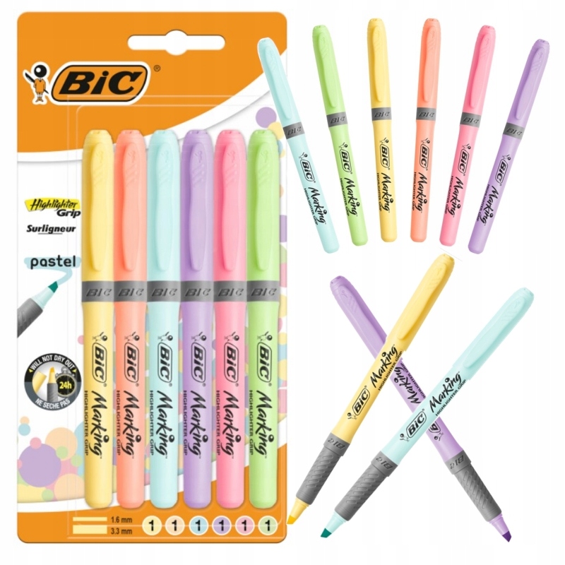 

Zakreślacz Bic Highlighter Pastelowe Blister 6szt