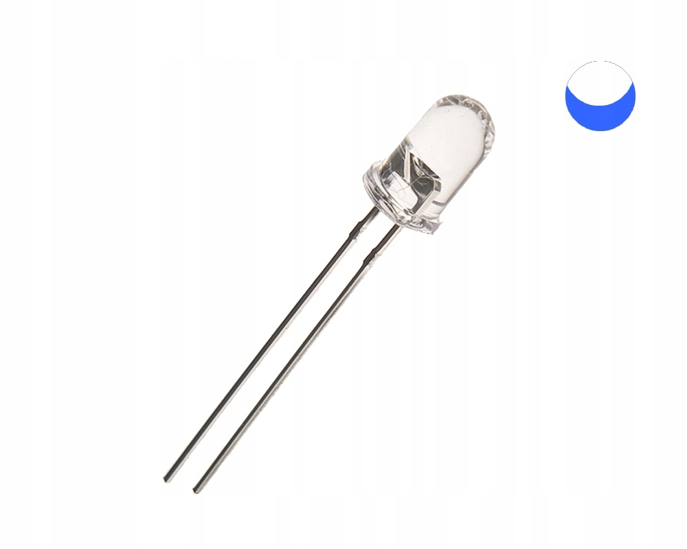 

5x Dioda Led 5mm Niebieska-biała Migająca Fast B/w