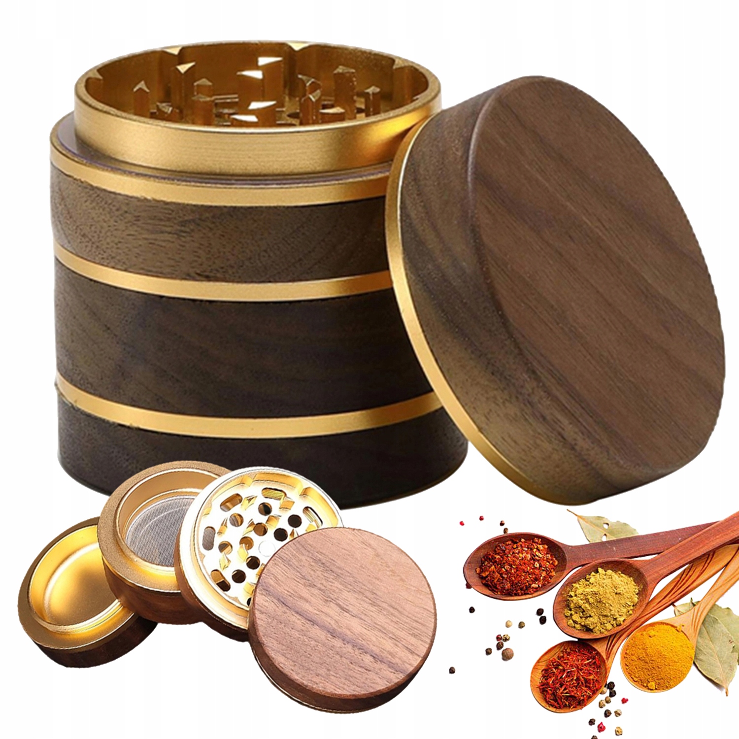 Dřevěný Ruční Mlýnek 67 MM Magnet Na Rozmarýn S Lýtkem