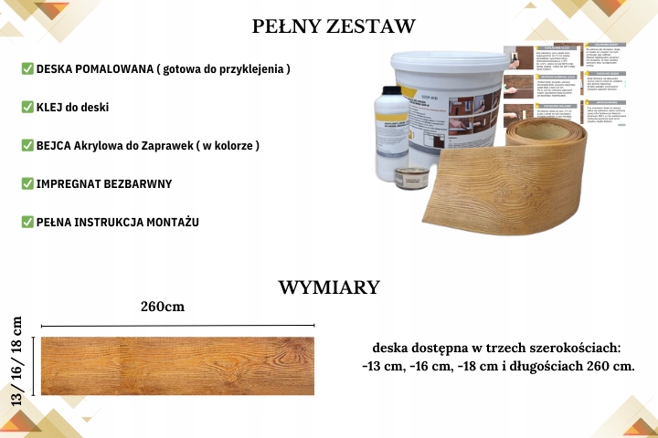 IMITACJA DREWNA DESKA ELEWACYJNA ELASTYCZNA PRÓBKI Stan opakowania oryginalne