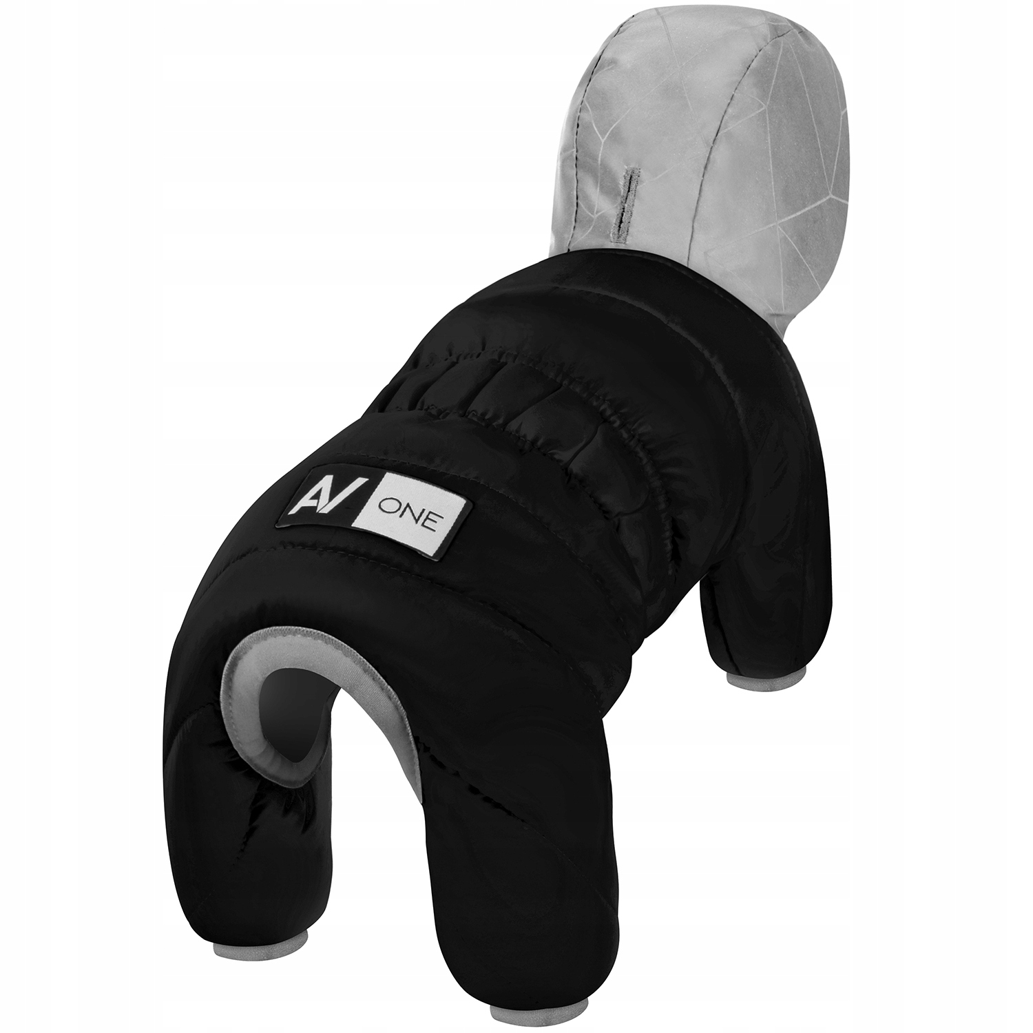 Levně Kombinéza pro psa, reflexní kapuce, stylová, zimní, černá, velikost S/M(M35)