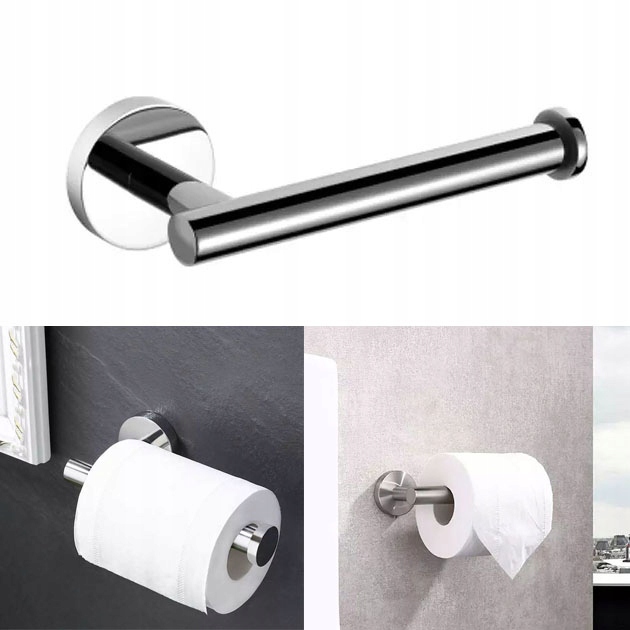 

Uchwyt wieszak papier toaletowy srebro chrom