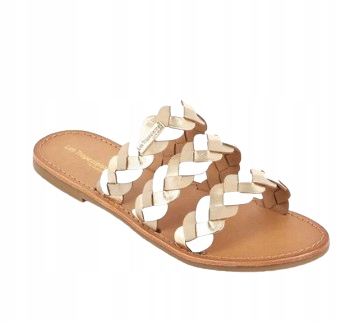 Les Tropeziennes Nazouváky Bílo-zlaté Kožené 39 3_A