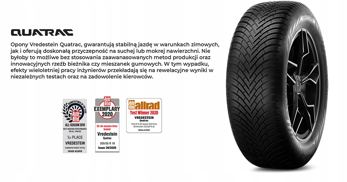 4x Vredestein Quatrac 195/65R15 91T Marka Vredestein