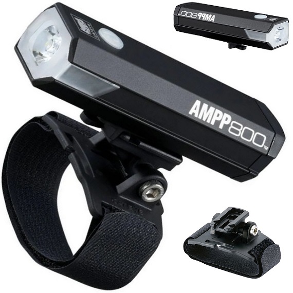 Usb přední světlo Cateye Ampp 800lm HL-EL088RC pro montáž na helmu