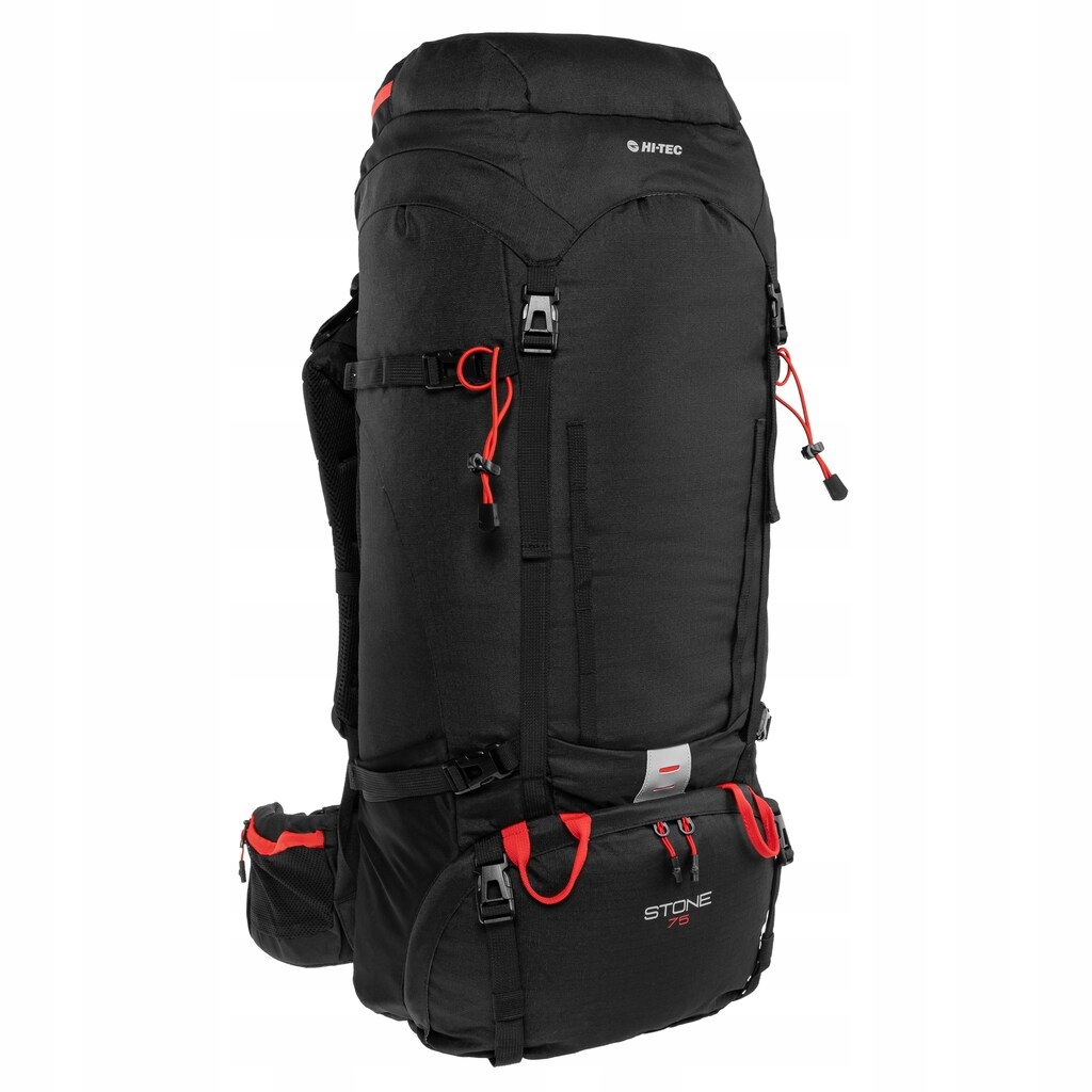 Batoh turistický batoh Hi-Tec Stone 75 l Black/High Risk Red