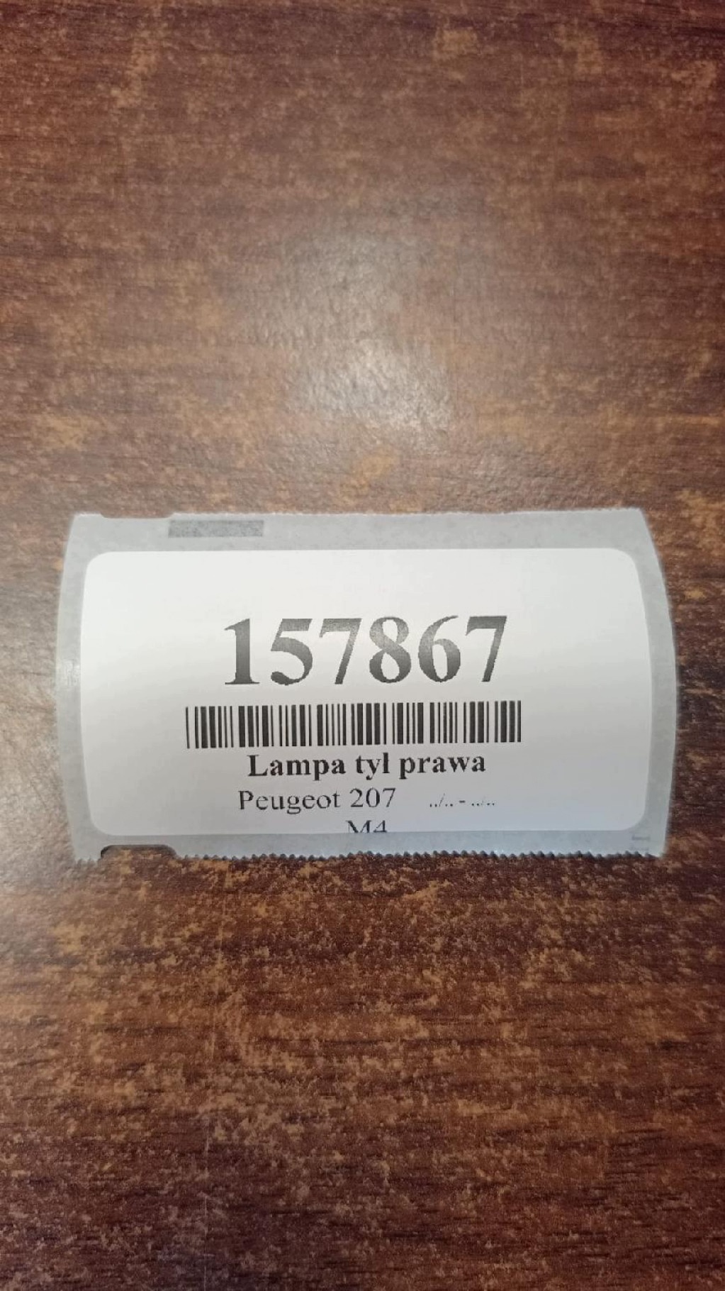 PEUGEOT 207 light right rear part 9649986580