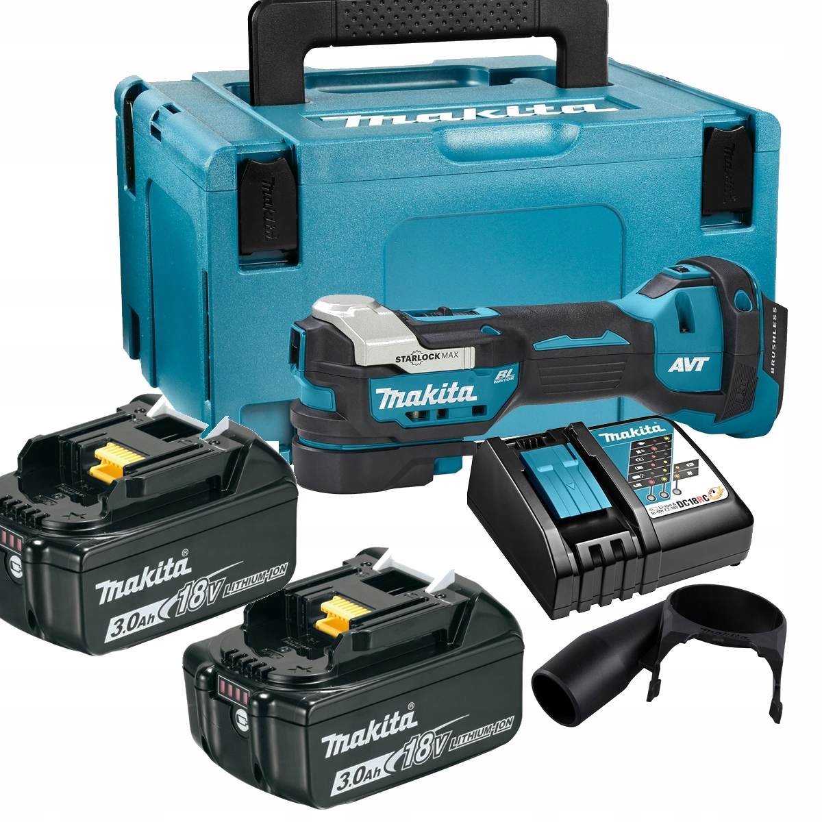 Makita Starlock Narzędzie wielofunkcyjne DTM52RFJ 18V 2x3AH Ład+ Adapter