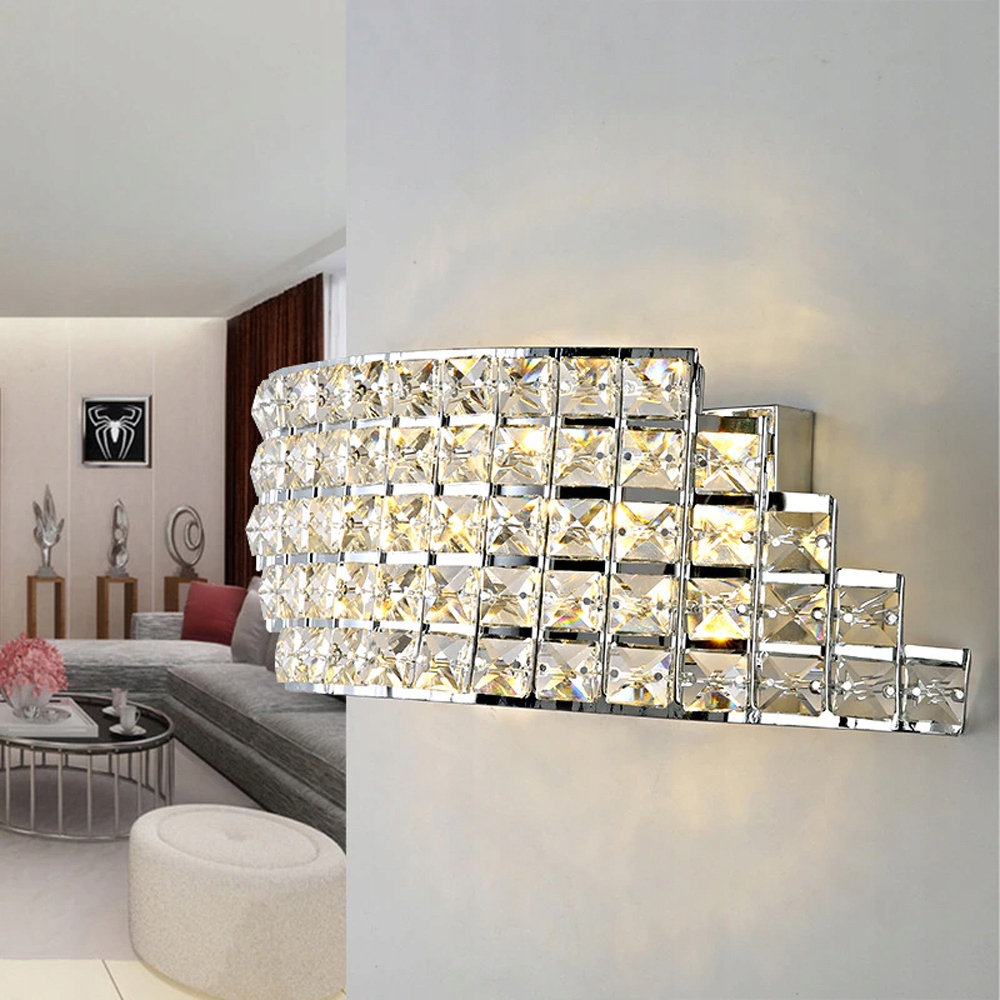 LAMPA ŚCIENNA KINKIET GLAMOUR KRYSZTAŁOWA CHROM Kolor chrom przezroczysty