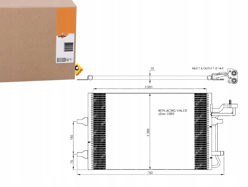 NRF35770 конденсатор кондиционера volvo C30/S40/V50