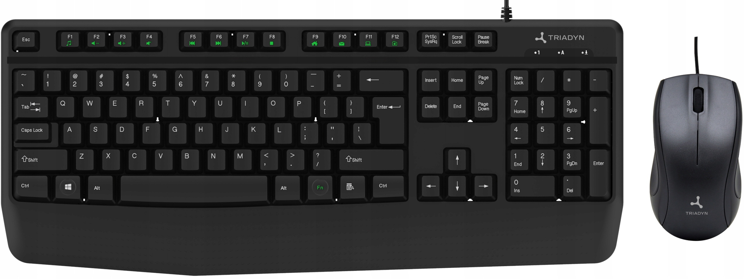 ZESTAW KLAWIATURA + MYSZ USB QWERTY DO BIURO DOM SZKOŁA TRIADYN RHEA