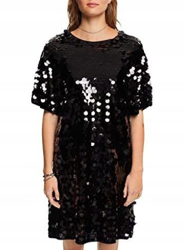 Esprit Flitrová Šaty Jednoduchá Černá 32 Jmc