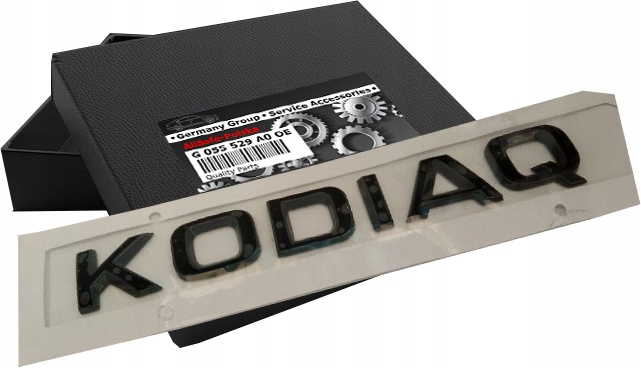 Czarny emblemat napis SKODA KODIAQ JAKOŚĆ OEM*