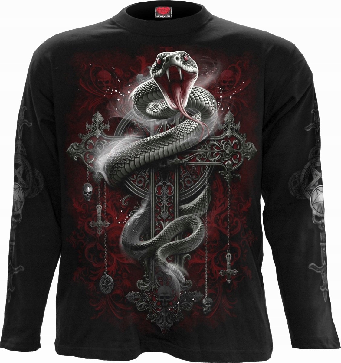 Gothic Serpent Spirálová náramková mikina s dlouhým rukávem 2XL
