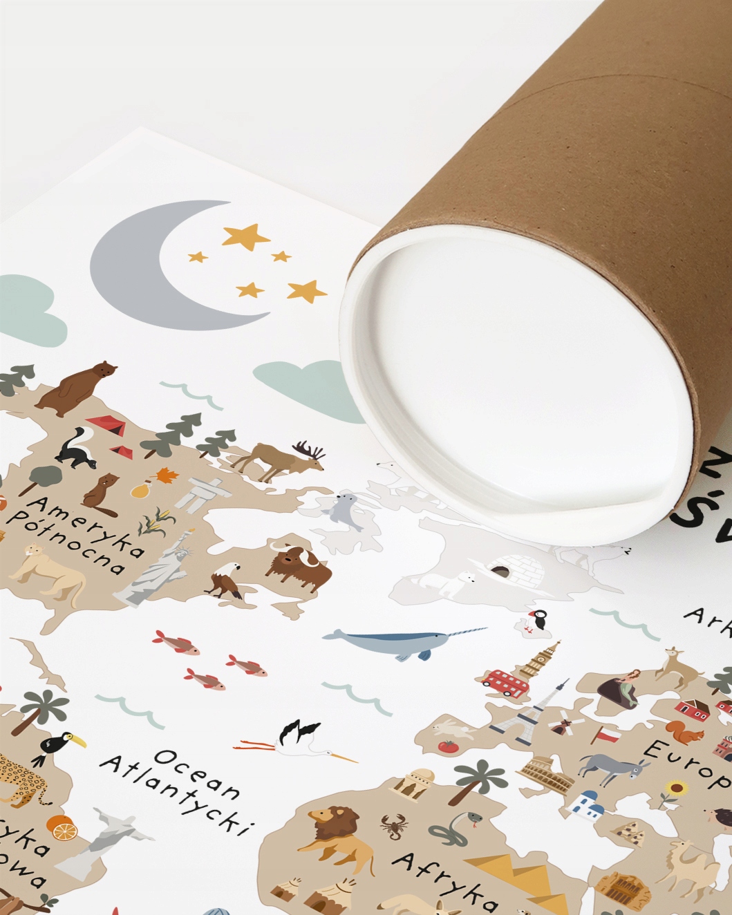 PLAKAT EDUKACYJNY dla dzieci 30x40 RÓŻNE WZORY mapa świata zabytki Marka inna marka