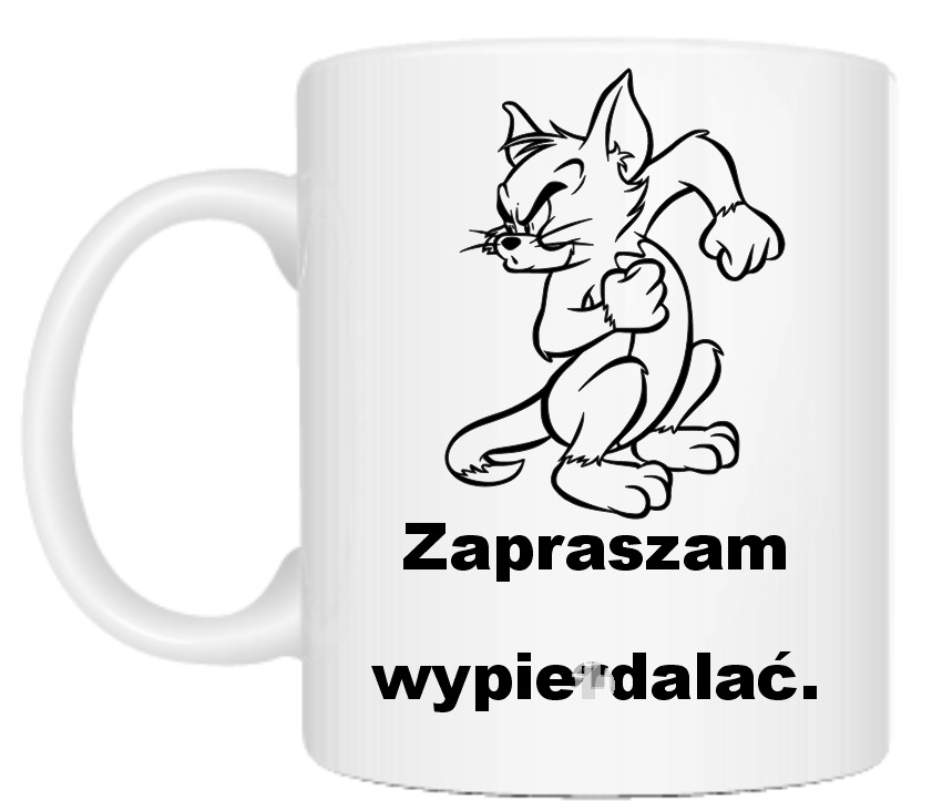 ŚMIESZNY KUBEK ZAPRASZAM WYPIERDAL*Ć DO PRACY URODZINY F*CK YOU TOM & JERRY Marka inna