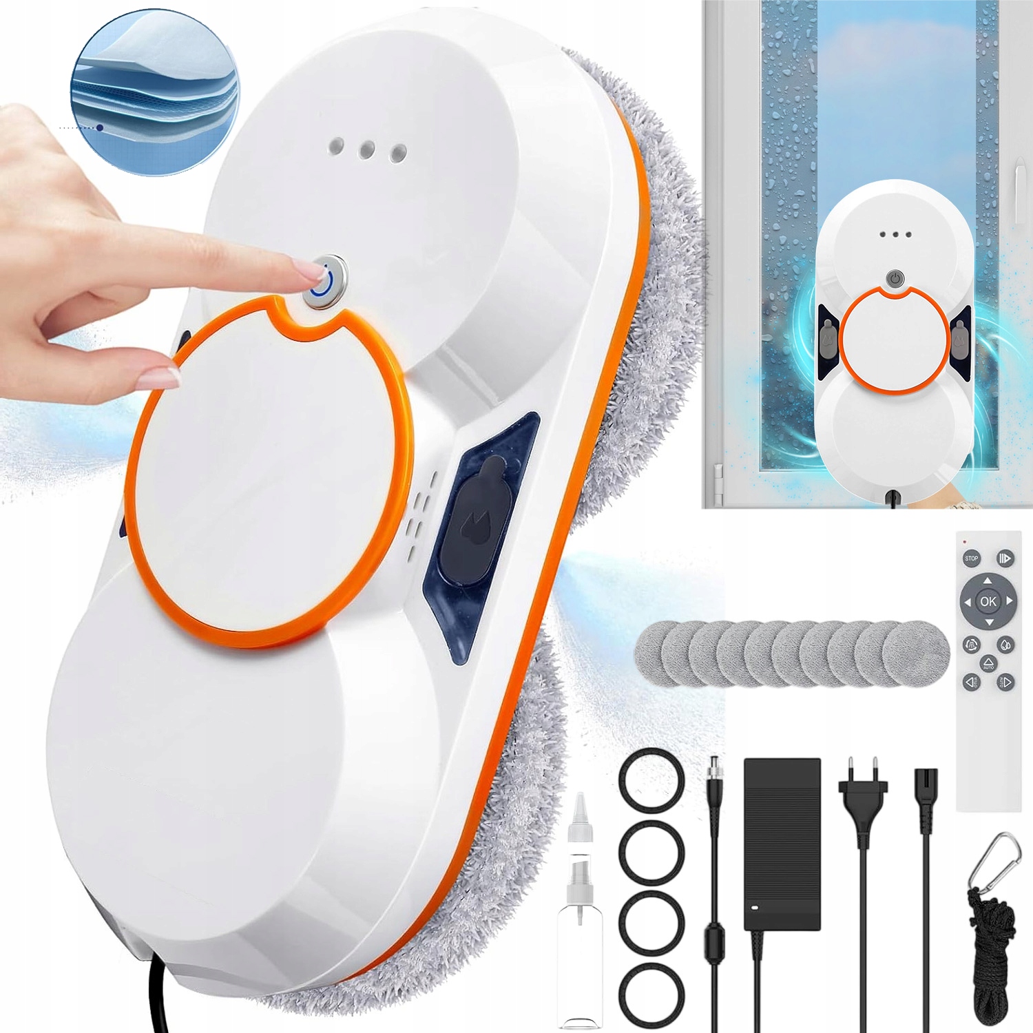 Inteligentní Robot Na Mytí Oken A Oken, Protipádový 5600PA S Dálkovým Ovládáním