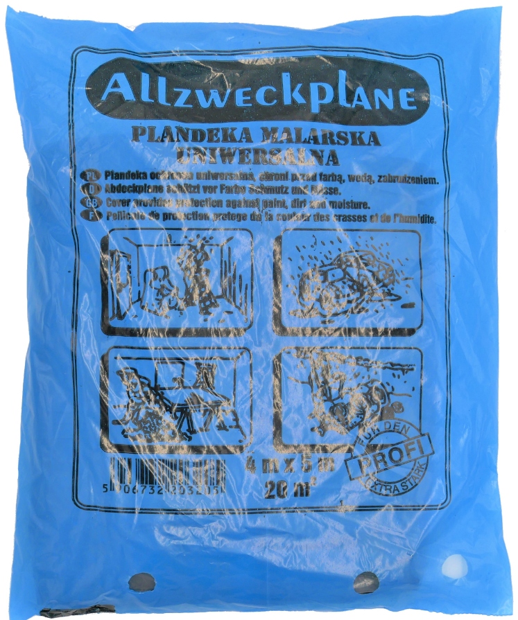 FOLIA MALARSKA GRUBA BUDOWLANA OCHRONNA 4X5M DO ZABEZPIECZANIA 20 m2